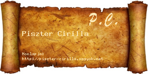 Piszter Cirilla névjegykártya